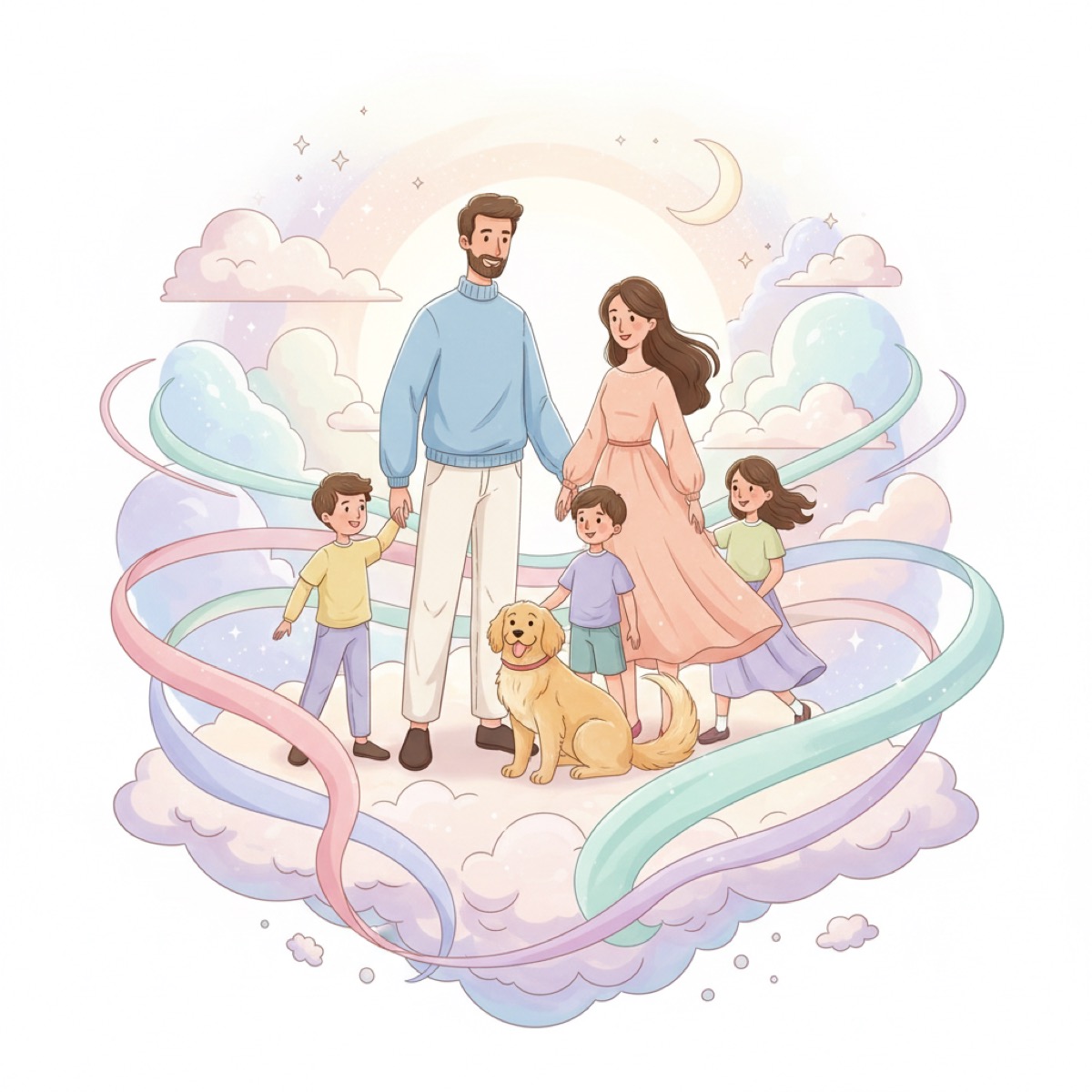 Portrete Cartoon Personalizate pentru Familie (Stil Modern)
